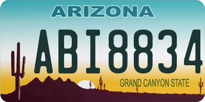 AZ license plate ABI8834