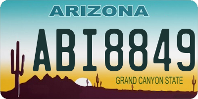 AZ license plate ABI8849