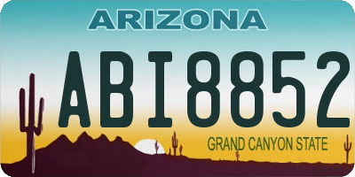 AZ license plate ABI8852