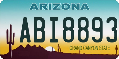 AZ license plate ABI8893