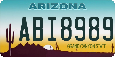 AZ license plate ABI8989