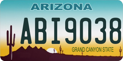 AZ license plate ABI9038
