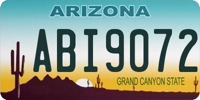 AZ license plate ABI9072