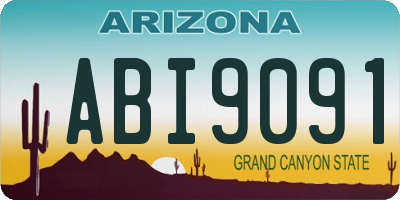 AZ license plate ABI9091
