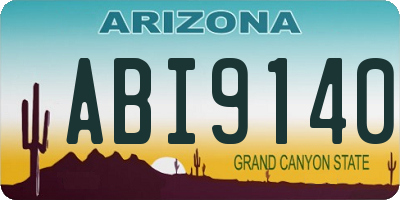 AZ license plate ABI9140