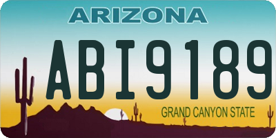 AZ license plate ABI9189