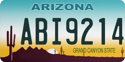 AZ license plate ABI9214