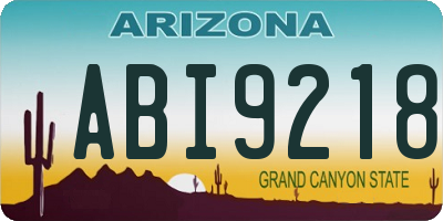 AZ license plate ABI9218