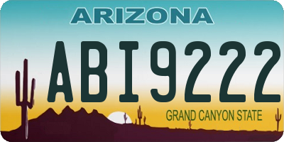 AZ license plate ABI9222