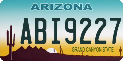 AZ license plate ABI9227