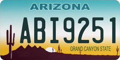 AZ license plate ABI9251