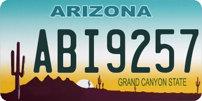 AZ license plate ABI9257