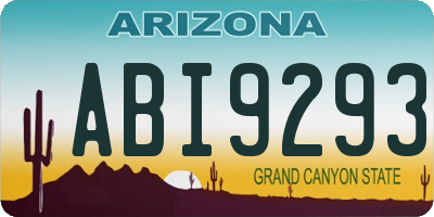 AZ license plate ABI9293