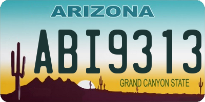 AZ license plate ABI9313