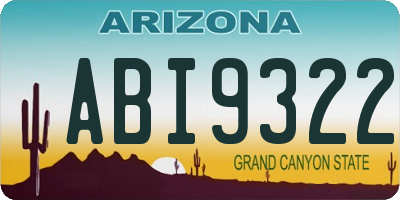 AZ license plate ABI9322