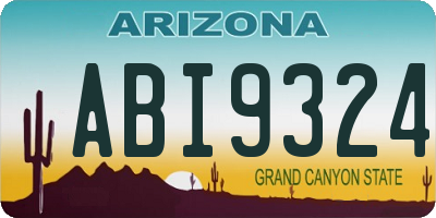 AZ license plate ABI9324