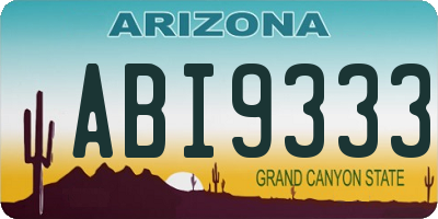 AZ license plate ABI9333
