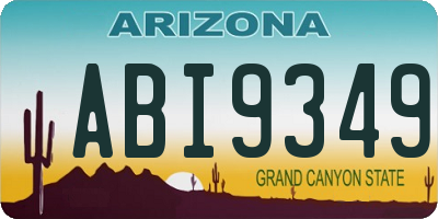 AZ license plate ABI9349