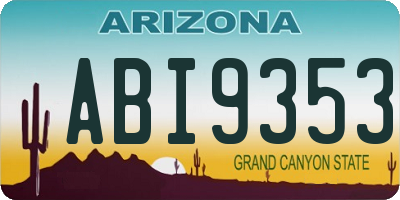 AZ license plate ABI9353