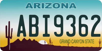 AZ license plate ABI9362