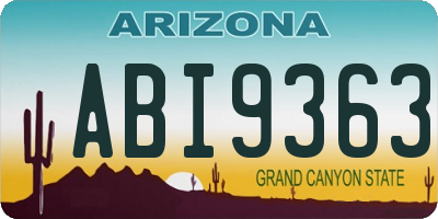AZ license plate ABI9363