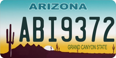 AZ license plate ABI9372