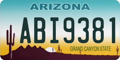 AZ license plate ABI9381