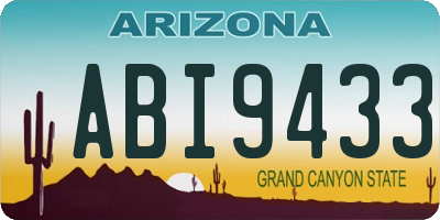 AZ license plate ABI9433