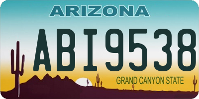 AZ license plate ABI9538