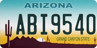 AZ license plate ABI9540