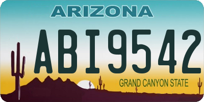 AZ license plate ABI9542