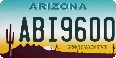 AZ license plate ABI9600