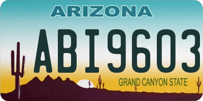 AZ license plate ABI9603