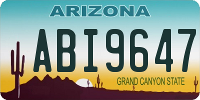 AZ license plate ABI9647
