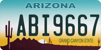 AZ license plate ABI9667