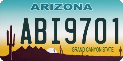 AZ license plate ABI9701