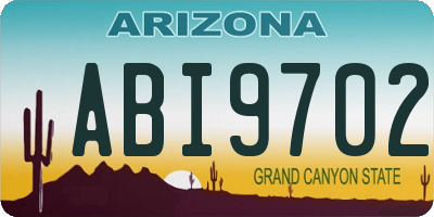 AZ license plate ABI9702