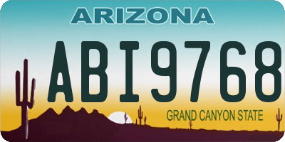 AZ license plate ABI9768