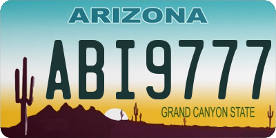 AZ license plate ABI9777