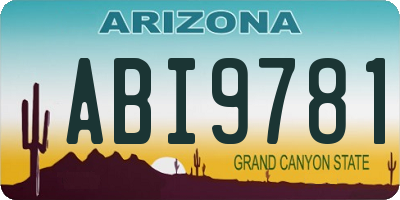 AZ license plate ABI9781