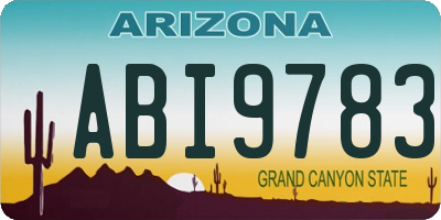 AZ license plate ABI9783