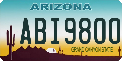 AZ license plate ABI9800