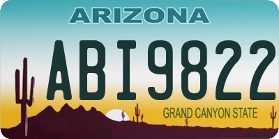 AZ license plate ABI9822