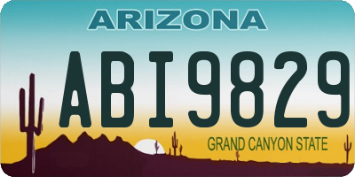 AZ license plate ABI9829