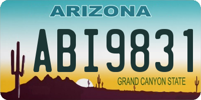 AZ license plate ABI9831