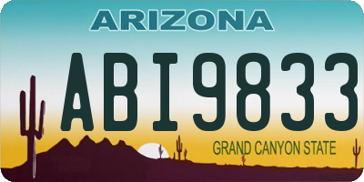 AZ license plate ABI9833