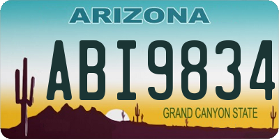 AZ license plate ABI9834