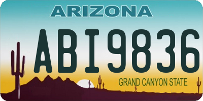 AZ license plate ABI9836