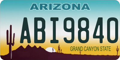 AZ license plate ABI9840