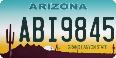 AZ license plate ABI9845
